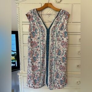 LOFT Multicolor Paisley V-Neck Dress